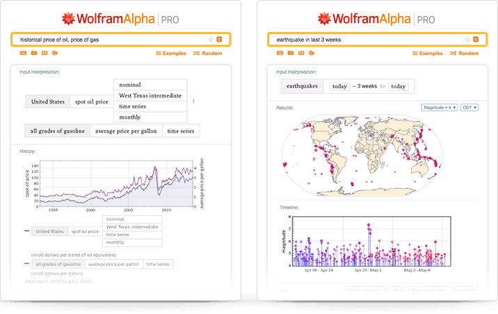 Wolfram Alphaで現実世界のデータを生成する