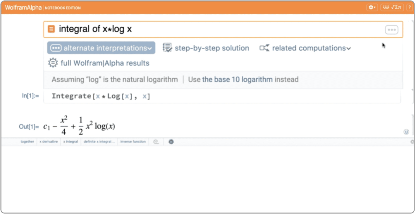 Wolfram|Alpha Notebook Editionスクリーンショット