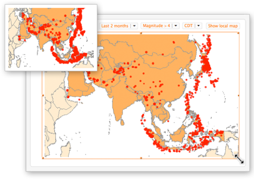 地図，プロット，または画像を拡大する