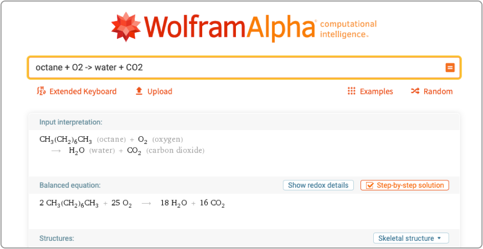 wolframalpha.comのスクリーンショット